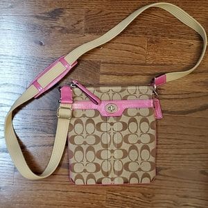 Crossbody Bag - Pink and Brown Coach Pattern